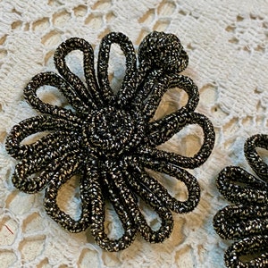 Vintage metallic frog closure hand made 1940s