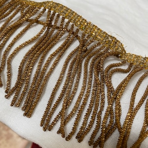 by the foot antique French gold twisted metal fringe 3&quot; wide
