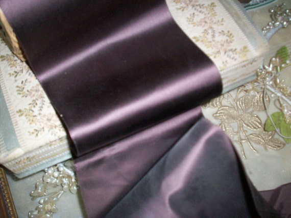 Vintage 50s Brown ribbon trim faille rayon blend 1=1/2 inch wide