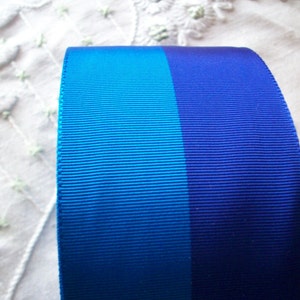 french vintage ribbon stripe in shades of sapphire and midnite 1940&#39;s
