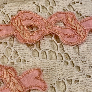 Precious pink hand embroidered bows