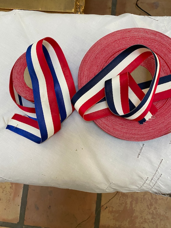 Red white and blue satin ribbon outlet