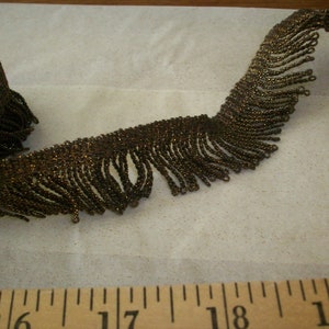 1&quot; wide Dark Gold metal antique Fringe twist, vintage supplies