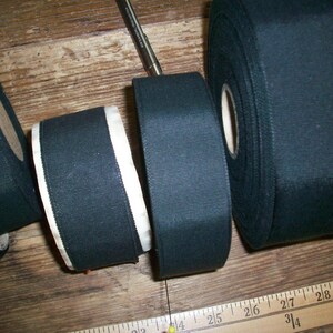 Vintage cotton rayon vintage petersham ribbon in black image 3