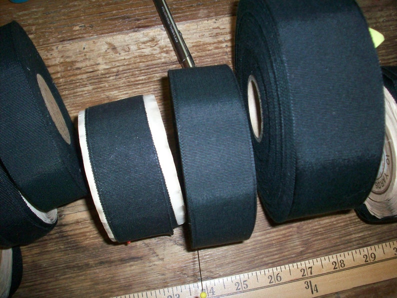 Vintage cotton rayon vintage petersham ribbon in black image 3
