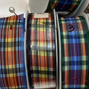 Wholesale by the roll Plaid taffeta vintage ribbon