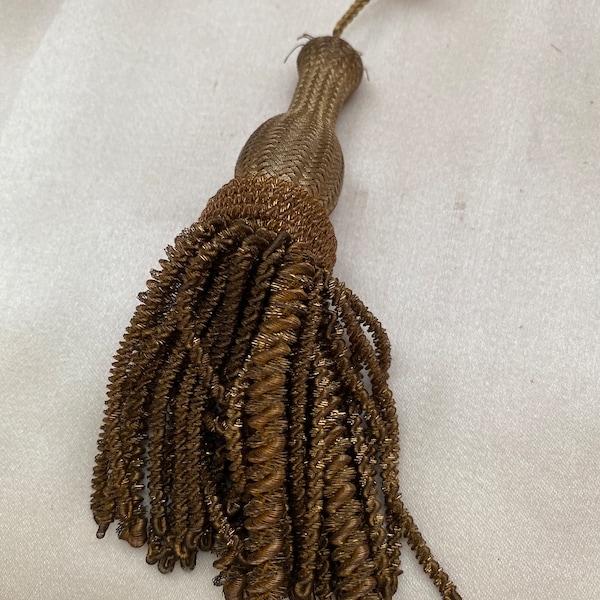 French deep gold metal bullion tassel 4"