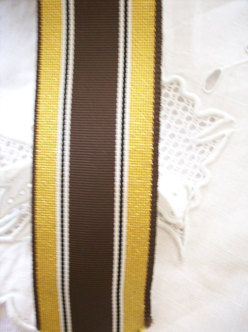 vintage metallic gold and brown or black grosgrain ribbon 1 12