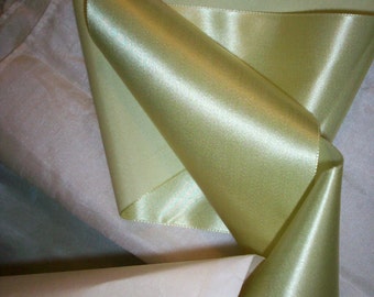 antique silk french lime soft  RARE  ribbon