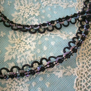 Vintage french passementerie trim in 2 styles iridescent