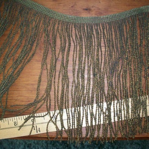 7" wide Deep Dark Gold metal antique Fringe rare width, vintage supplies