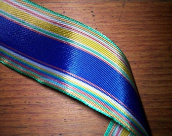 2 yds.of vintage millinery ribbon in beautiful colors stripe more