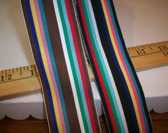 3 yds. Vintage striped grosgrain in multi color yardage