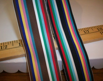 Vintage striped grosgrain in multi color yardage