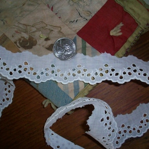 Antique all cotton vintage white eyelet from Europe