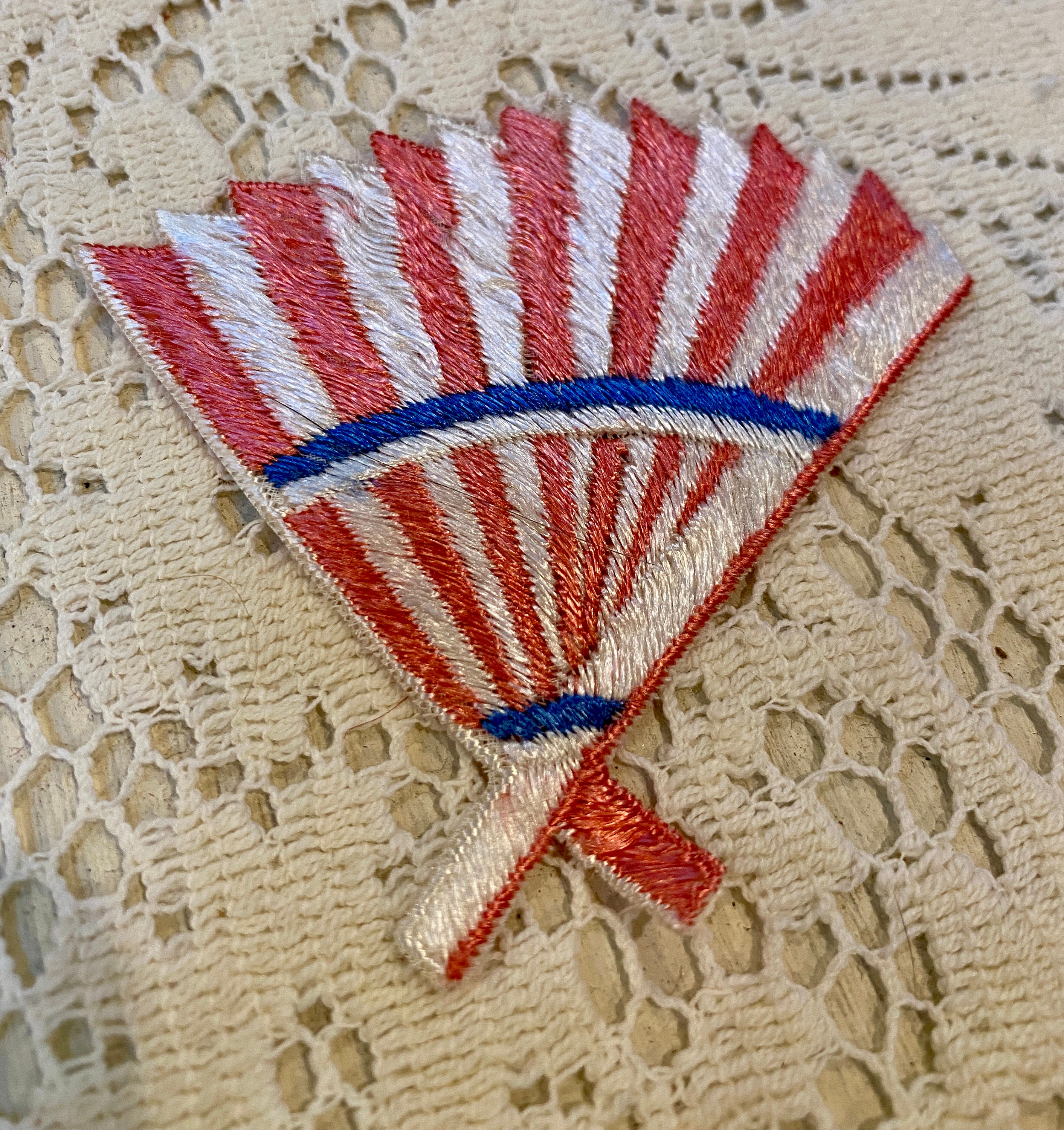 1 Piece Antique Pink Fan Applique - Etsy