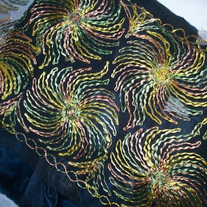 Hand loom embroidery art nouveau period very RARE