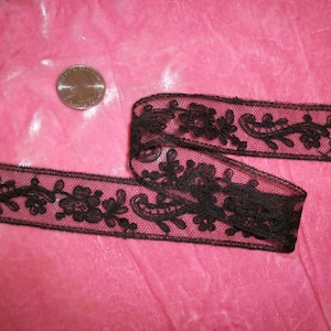 2 yds.of antique cotton or silk black lace  yardage