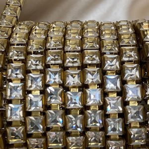 1 piede di strass vintage di forma quadrata taglio principessa