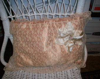 Ribbonwork and luscious lace boudoir pillow