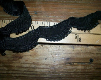 vintage french black passementerie trim