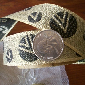 1 yd. of an antique real metal french ribbon 1910s, more avail.real Deco ribbon