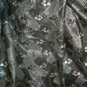 French Art Deco Finest cotton with metal antique fabric yardage