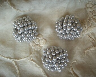 Vintage pale grey pearl clusters