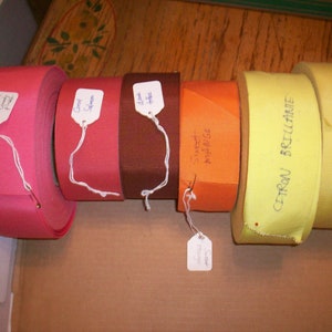 6 yds. 2 inch petersham ribbon in colors vintage cotton and rayon