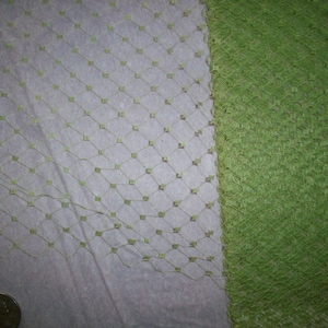 1 yd. of Antique french silk hat veiling in Lime Sorbet (dotted)