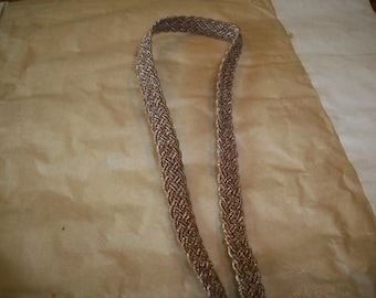 Vintage pale copper braided metallic trim