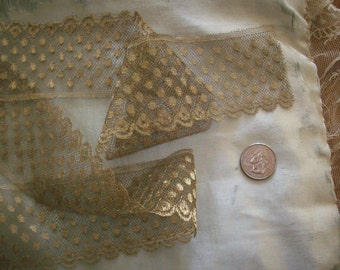 1 yd.  of antique gold french fine metal lace