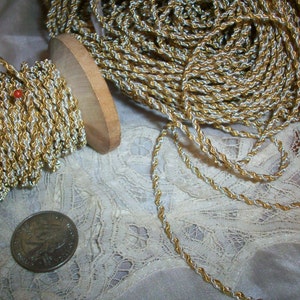 Antico cordone francese raro in argento/oro ritorto da 1/16 a 1/8" circa