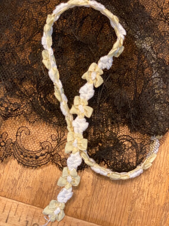 Ribbon work garland in very soft pale colours Etsy