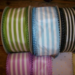 antique striped picot taffeta ribbon yardage