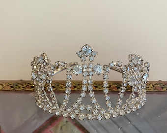 Vintage rhinestone tiara crown corona bridal wedding