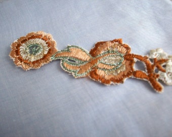 Art deco period metal embroidered french appliques