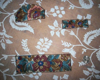 2 pieces Art deco period hand loom applique