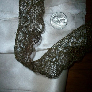 1 ft. Hand done 18th century Antique french metal lace trim,more