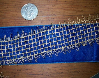 1 yarda de una antigua cinta metálica dorada francesa, más disponible.