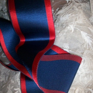 56&quot; of Gorgeous colors red and navy  3&quot; woven satin
