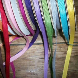 10 yds. of vintage cotton and rayon grosgrain in colors unused perfect 3/8 to 1/4 image 3