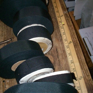 Vintage Petershamband aus Baumwolle, Viskose und Viskose in schwarz