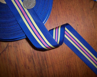 2 yds. vintage millinery ribbon in beautiful colors stripe