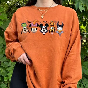 Vintage Mickey & Friends Halloween Baby Tee, Retro Disneyland Halloween Baby Tee Crop Top, Mickey&#39;s Not So Scary Party Baby Tee Crop Top