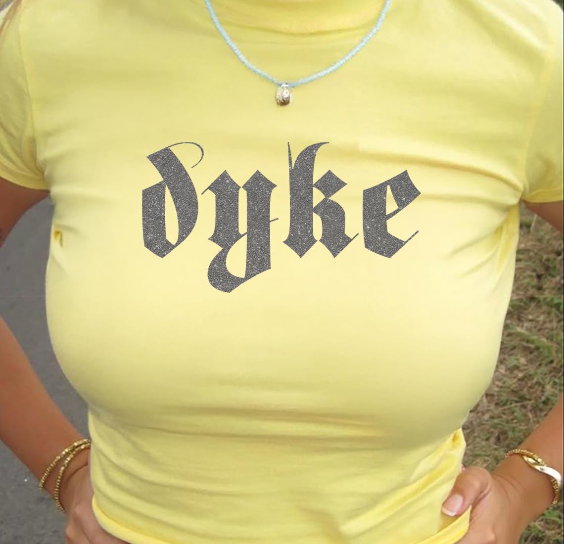 Dyke Lesbian Pride Baby Tee, y2K Sapphic LGBTQ Wlw Tshirt, Gay Bi Lesbian Tee, y2K Lesbian Pride Baby Tee, 90s Subtle Lesbian Pride Shirt