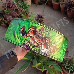 Super Broly Anime Belt Powerlifting Lever Belt I Custom Lever Belt I Handmade Belt I Weightlifting Belt I Deadlift Belt I Personalized gift