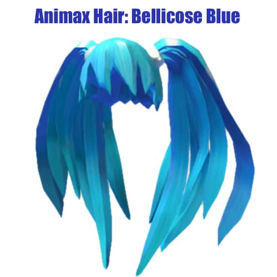 Roblox DLC Animax Hair: Bellicose Blue *digital Code* Virtual Toy