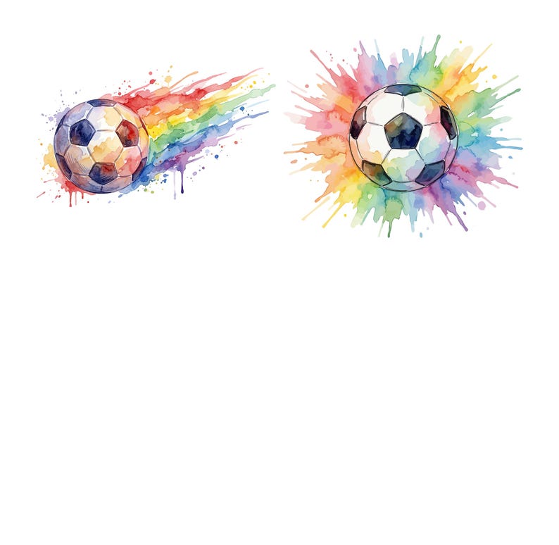 Watercolor Football Clipart, Fifa 2026 Watercolor Design Bundle, Soccer Ball Clipart, Sports Clipart Set, Watercolor Soccer Elements.