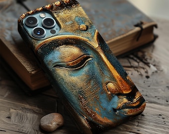 Buddha Face Phone Case: Magsafe Option, Spiritual Art Cover Zen Meditation Peace Loving Cover iPhone, Samsung, Google Pixel